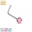 Piercing nez en or blanc 14 carats à tige en