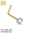 Piercing nez en or jaune 14 carats à tige en