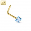 Piercing nez en or jaune 14 carats à tige en