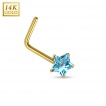 Piercing nez en or jaune 14 carats � tige en 