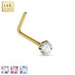 Piercing nez en or jaune 14 carats � tige en 