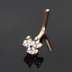 Piercing nez fleur sertie en or 14 carats � tige en 