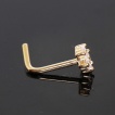Piercing nez fleur sertie en or 14 carats � tige en 