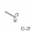 Piercing nez stud droit en acier avec embout symbole de l'infini