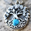 Piercing nombril arbre de vie � perle turquoise