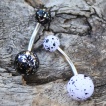 Piercing nombril à boules acrylique UV avec éclaboussures