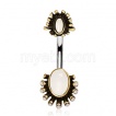 Piercing nombril à cadrans vintages sertis
