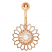 Piercing nombril cuivré à fleur ajourée