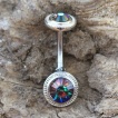 Piercing nombril � disques sertis Vitrail Medium