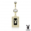 Piercing nombril doré à portrait lapin Playboy