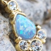 Piercing nombril dor� � larme d'opale en pendentif