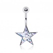 Piercing nombril étoile aurore boréale