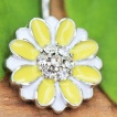 Piercing nombril fleur fantaisie jaune et blanche à strass