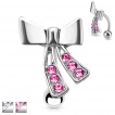 Piercing nombril invers� � ruban pav� de gemmes