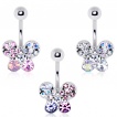 Piercing nombril papillon pav� de strass