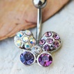 Piercing nombril papillon pav� de strass