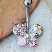Piercing nombril papillon pav� de strass