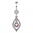 Piercing nombril pendentif oeil strass