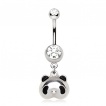 Piercing nombril pendentif tête de panda