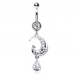 Piercing nombril phoenix étincelant de strass