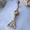 Piercing nombril plaqué or à pyramide illuminati