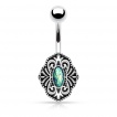 Piercing nombril style broche vintage avec opale synthétique