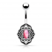 Piercing nombril style broche vintage avec opale synthétique