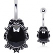 Piercing nombril style victorien � pierre noire