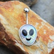 Piercing nombril tête exra-terrestre émaillée