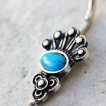 Piercing nombril Turquoise ovale à couronne