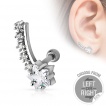 Piercing oreille avec étoile filante parsemée de strass