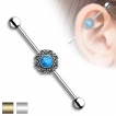 Piercing oreille industriel � turquoise et coeurs vintages