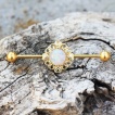 Piercing oreille industriel style vintage plaqu� or avec Opale