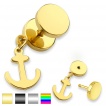 Piercing oreille style faux plug à pendentif ancre de bateau