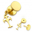 Piercing oreille style faux plug à pendentif croix celtique