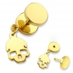 Piercing oreille style faux plug à pendentif tête de mort