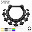 Piercing septum en acier d�cor� de petits fers � cheval