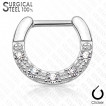 Piercing septum en acier ponctué de 5 strass clairs