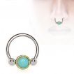 Piercing septum turquoise cercl�e dor� captive (CBR)