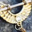 Piercing téton ailes d'anges plaquées or