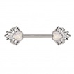 Piercing téton à coeurs d'opale ornés