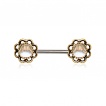 Piercing t�ton coquillage en fleur style antique