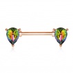 Piercing téton cuivré à gouttes Vitrail Medium