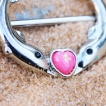 Piercing t�ton dauphins avec coeur d'Opale