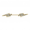 Piercing téton doré éclairs strass
