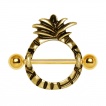 Piercing téton doré vintage à ananas