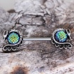 Piercing t�ton � dragons et cabochons