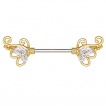 Piercing téton à embouts style papillon