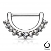 Piercing téton en arc bordé de strass