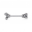 Piercing t�ton en forme d'os tachet�